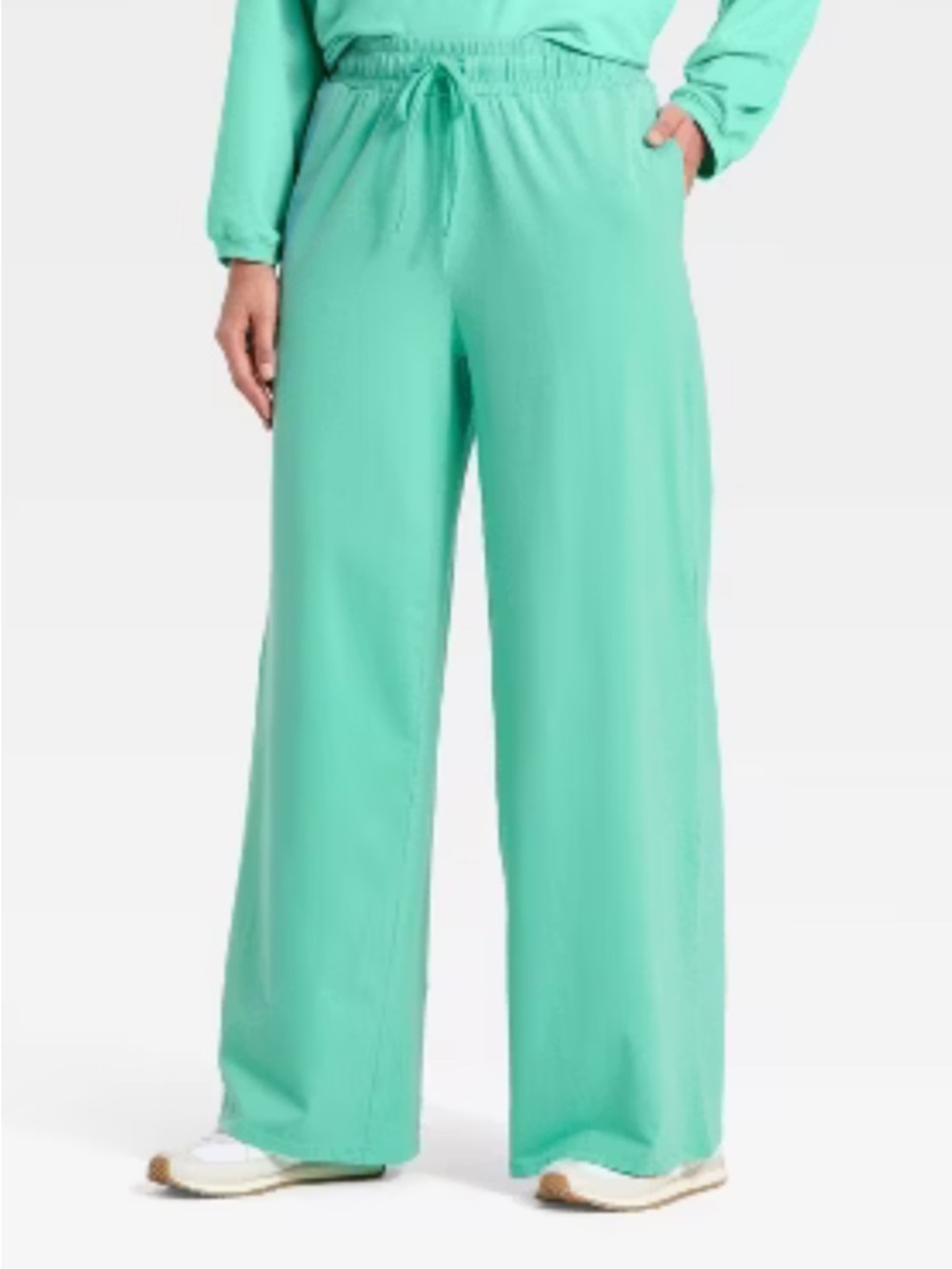 NEW JoyLab Wide Leg Drawstring Pants in Mint Green